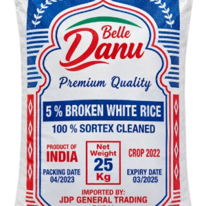 Belle Danu 5% Broken White Rice – 25 KG